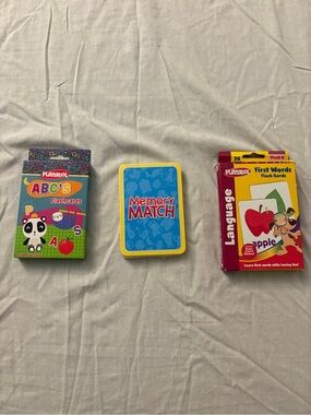 3 packs of learning flash cards ABC's, First Words and Memory